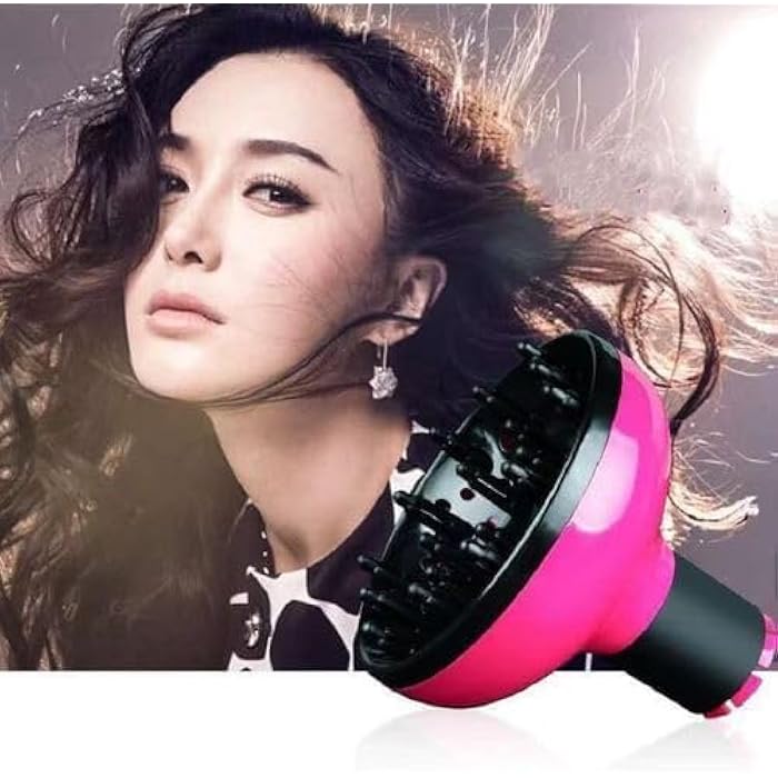 Hair Dryer Diffuser Attachment Professional Styling Tool For Curly And Wavy Hair Universal Fit 1.6 To 1.9 Inch Blow Dryers Salon Hairdressing Cover For Volume And Frizz Control (Black & Pink) - Image 4
